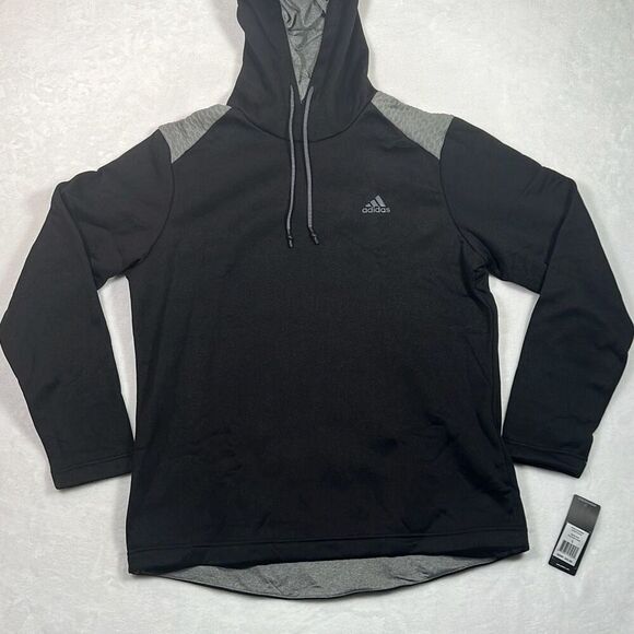 ADIDAS GOLF Tech Fleece Drawstring‎ casual black Hoodie pullover NWT Men large - Picture 1 of 7